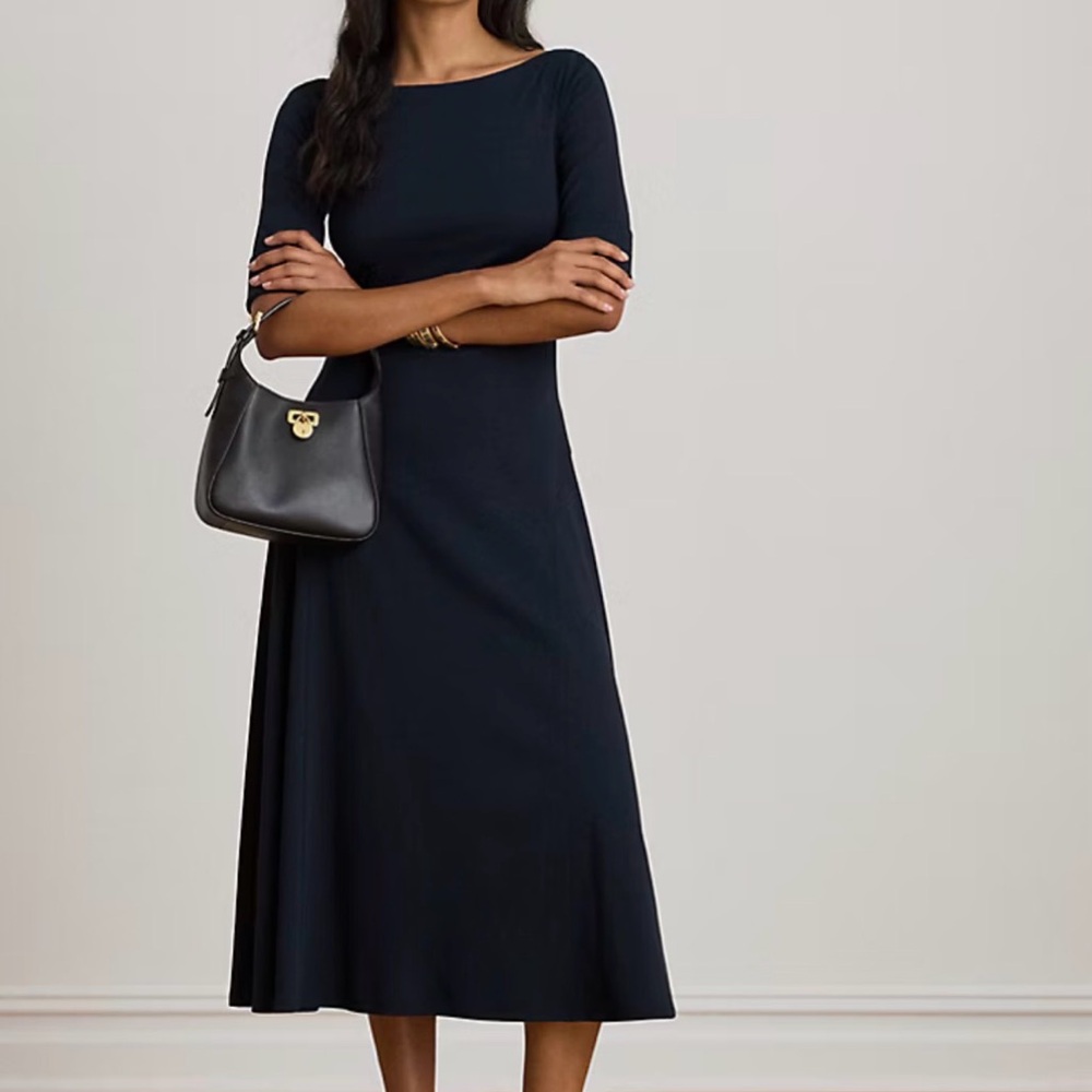 Ralph Lauren Navy Midi Dress